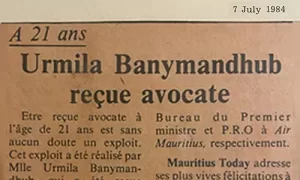 Urmila Boolell SC commenced her legal career in 1984 at age 21 in Mauritius